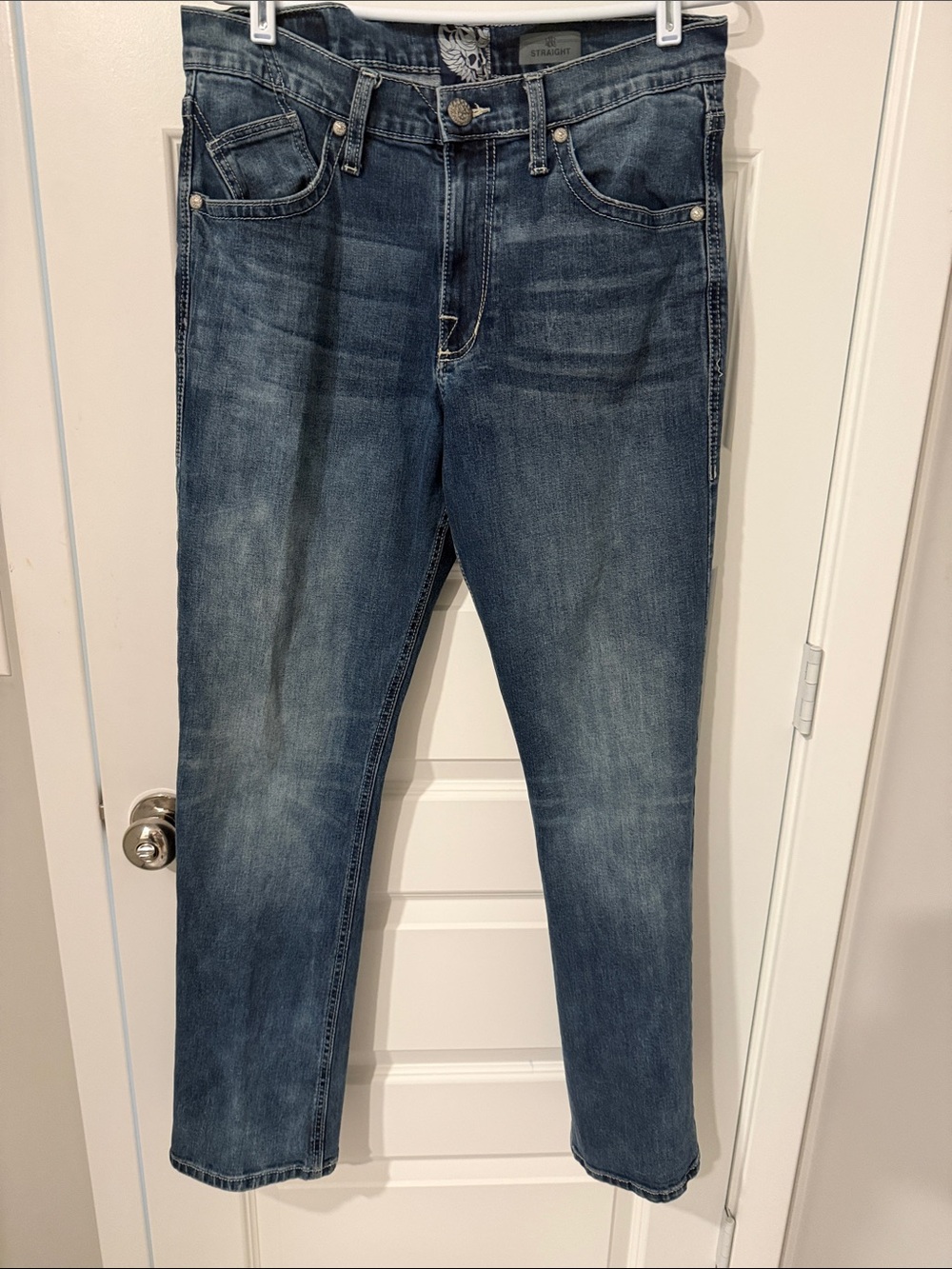 Rock & Republic Men's Straight Jeans Faded Blue Denim 34 32 NEIL